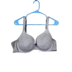 Cacique Lightly Lined T-Shirt Bra 42C Heather Gray Full Coverage Adjustable